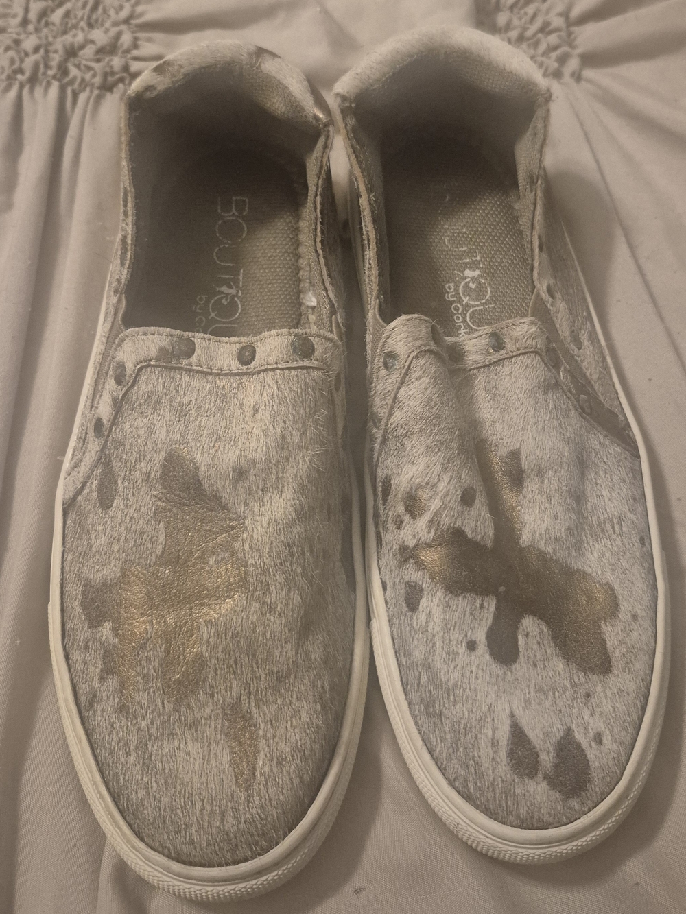Cow Print Slip On Sneakers